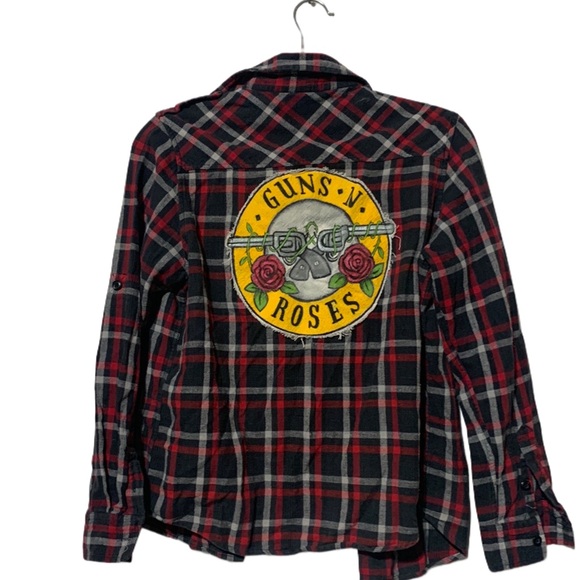 Armored Saint Guns N Roses Plaid Long Sleeve Button Down Shirt - Picture 1 of 6